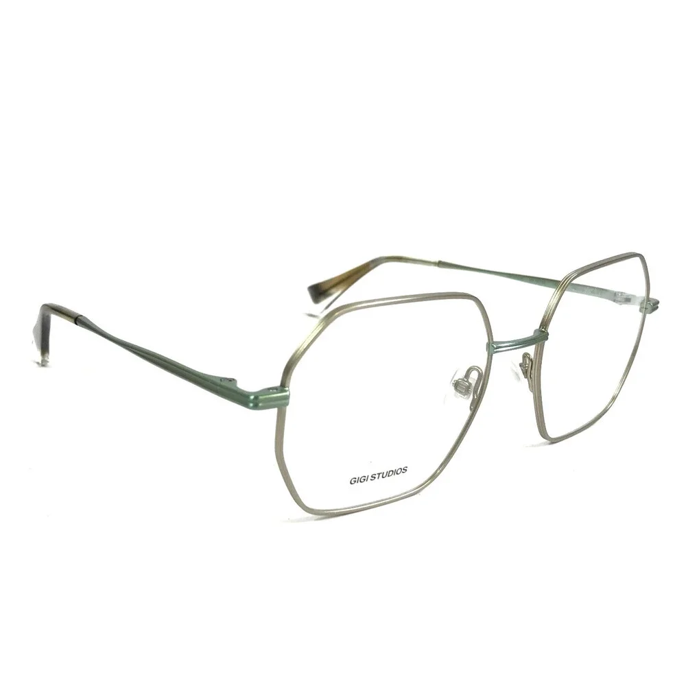 Gigi Studios Eyeglasses Frames BLAIR 6921/3 Green Silver Wire Rim 53-18-140